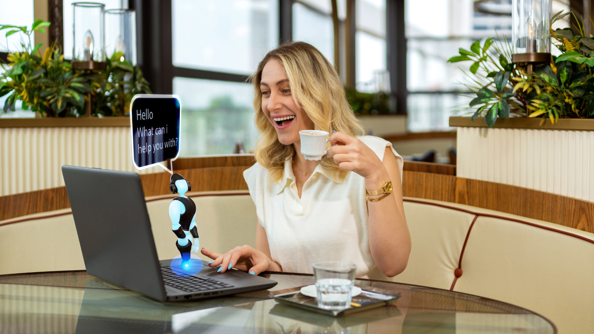 AI chatbot interacting with customer using natural language